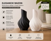 Wazon dekoracyjny 3D nowoczesny design czarny biały loft