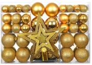 Złote bombki choinkowe 101 sztuk