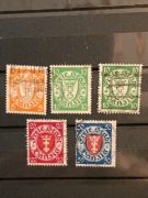 WMG. Rok 1924.Herb Gdańska w owalu. Fi. 187.88,90,94.kasowane