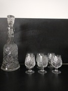 Karafka kryształowa i 6 kieliszków do koniaku