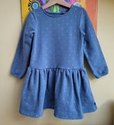 Okaidi sukienka 116 falbanka srebrne gwiazdki