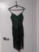 PEREŁKA! Sukienka na Sylwestra, karnawał, butelkowa zieleń r. S / M