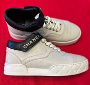 Buty CHANEL 37 nowe sneakersy białe czarne damskie 