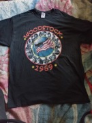Koszulka t-shirt czarna bawełniana Woodstock 1969
