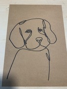 Obraz rysunek grafika pies piesek good boi beagle bigiel line art art deco