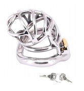 Pas cnoty Chastity cock cage klatka na penisa Stalowy Dilator oring 57mm