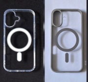 Etui/case klasyczne przezroczyste i szare z MagSafe na iPhone'a 16