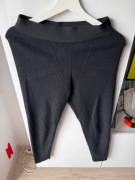 Grube czarne legginsy / getry pod spodnie narciarskie na gumę w pasie - M/L