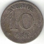 Szwecja 10 ore 1931 - 15 mm - srebro Ag