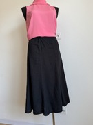 Czarna lniana spódnica trapezowa Canda midi klasyczna wygodna letnia