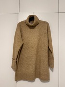 Reserved - długi sweter 7858I-08M beżowy / miodowy stan BDB rozmiar L