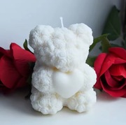 Miś z Róż z Sercem Walentynki forma silikonowa 6.8*6 odlewy świec czekolad