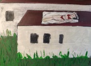 Opalanie na dachu Obraz oryginał