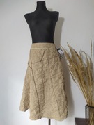 Wahl Beżowa spódnica w kratkę Patchwork Rozkloszowana Nowa z metką 44 XXL