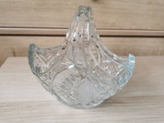 Kryształowy szklany koszyk na cukierki biżuterię vintage PRL 