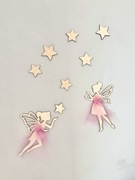 Drewniane ozdoby na ścianę – WRÓŻKI + GWIAZDKI | Pokój dziewczynki