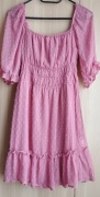 Nowa sukienka z falbankami różowa S Sinsay delikatna zwiewna