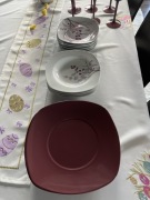 Komplet obiadowy fioletowy i biel