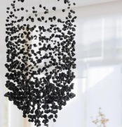 Lampa wisząca nowoczesna elegancka kryształy żyrandol czarny 200cm