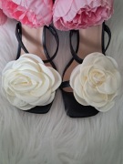 Klipsy klamry ozdoby do butów przypinki kwiaty duże rose ślub wesele okazje