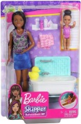 BARBIE SKIPPER Babysitters Lalka OPIEKUNKA + mini Bobasek + wanna FXH06