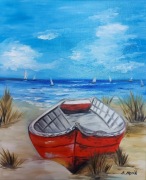 obraz olejny "łódka"