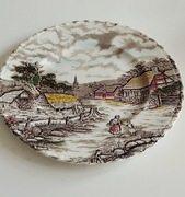 Talerz "Scena wiejska", brytyjska porcelana MYOTT Fine Staffordshire Ware