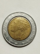 Sprzedam monetę Włochy 500 lirów 1988r. z destruktem - mały rdzeń