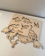 Drewniane Puzzle Dinozaury Montessori