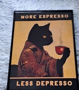 Plakat w ramce 30x40 –  Kot i kawa Espresso