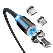 Kabel USB magnetyczny do ładowania 3w1 LED - 1 m