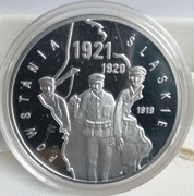 10 zł 2011  POWSTANIA ŚLĄSKIE  Ag 925  NBP  HISTORIA ŚLĄSKA  UNC