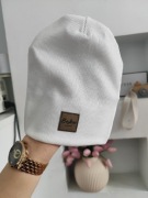 Czapka z prążka ecru 