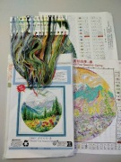 Haft krzyżykowy krajobraz wiosna