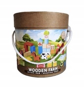 KLOCKI DREWNIANE FARMA ELE FUN 60 elementów