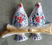 ceramika para ptaków do zawieszenia na scianie ręczny wyrób