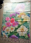 Apaszka szal pastelowe kwiaty  68x 190 cm 