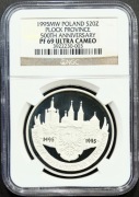 20 ZŁ 1995, 500 lat WOJEWÓDZTWA PŁOCKIEGO, NGC PF 69 UC #82