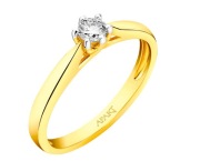 Pierścionek zaręczynowy z brylantem 0,10 ct próba 585 1,65g Apart R 15