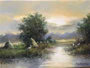 Obraz olejny -pejzaż J.Fijałkowski 