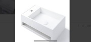 Umywalka biała prostokątna ,ścienna, gładka do łazienki