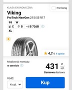 Opony letnie VIKING PRO TECH NEW GEN 215/55 R17 98W