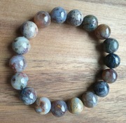 nowa bransoletka naturalny PIETERSYT duża kulka12,5-13 mm