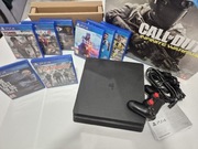Zestaw konsola do gier PlayStation 4 wraz z grami kontrolerem i pudełkiem