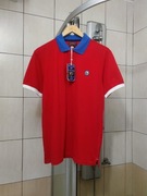 Koszulka polo polówka bluzka męska L cotton and silk klasyczna czerwona cze