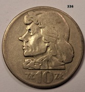 10 zł Kościuszko z 1959 roku  duży 31 mm rzadka moneta, stan nr. 936