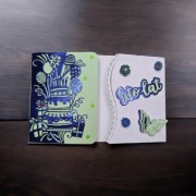 Ręcznie robiona kartka urodzinowa „Sto lat” DJora – niebieska nr 3