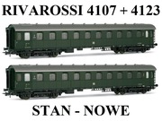GLEDZIU KOLEJKA 2x WAGON OSOBOWY RIVAROSSI HR4107 HR4123 PASUJE DO PIKO.