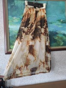 Spódnica Boho długa maxi mgiełka letnia zwiewna liście rozszerzana lejąca