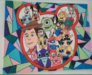 Obraz na płótnie 40x50 postacie bajkowe 